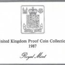 1987 Great Britain 7 Coin 2 Page C.O.A. Document Set~Free Shipping