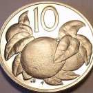 Rare Proof Cook Islands 1977 10 Cents~Orange Tree~5,986 Minted~Free Shipping