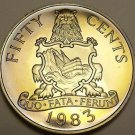 Rare Proof Bermuda 1983 50 Cents~Bermuda Coat Of Arms~6,474 Minted~Free Shipping Rare Proof Bermuda 1983 50 Cents~Bermuda Coat Of Arms~6,474 Minted~Free Shipping