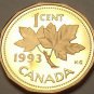 Cameo Proof Canada 1993 Maple Leaf Cent~143,065 Minted~Free Shipping
