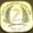Rare Proof East Caribbean States 1986 2 Cents~Only 2,500 Minted~Free Shipping Rare Proof East Caribbean States 1986 2 Cents~Only 2,500 Minted~Free Shipping