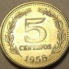 Gem Unc Argentina 1958 5 Centavos~Liberty Cap Head~Free Shipping Gem Unc Argentina 1958 5 Centavos~Liberty Cap Head~Free Shipping