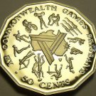 Cameo Proof Australia 1982 50 Cents~Commonwealth Games~100,000 Minted~Free Ship