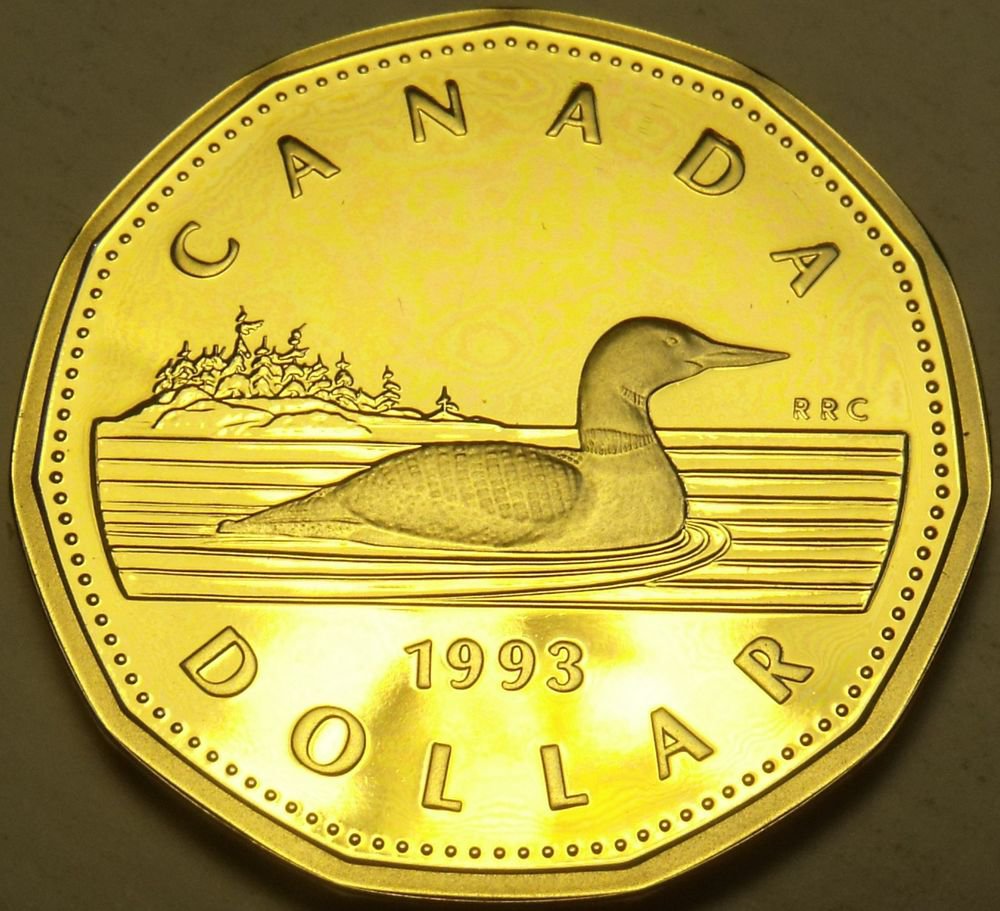 Cameo Proof Canada 1993 Loon Dollar143,065 MintedFree Shipping