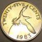 Rare Proof Bermuda 1983 25 Cents~Yellow Billed Tropical Bird~6,474 Minted~Fr/Shi