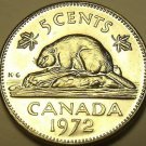 Gem Unc Canada 1972 5 Cents~Beaver Nickel~Free Shipping