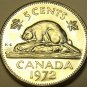 Gem Unc Canada 1972 5 Cents~Beaver Nickel~Free Shipping