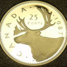 Cameo Proof Canada 1987 25 Cents~179,004 Minted~Caribou~Free Shipping Cameo Proof Canada 1987 25 Cents~179,004 Minted~Caribou~Free Shipping
