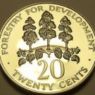 Large Rare Proof Jamaica 1980 20 Cents~Only 2,688 Minted~Mahoe Tree~Free Ship