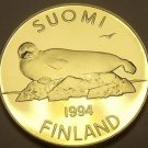 Rare Proof Finland 1994 5 Markka~Lake Saimaa Ringed Seal~5,000 Minted~Free Ship