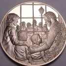 Solid Bronze Proof Franklin Mint Medallion~Christmas Carolers~Incredible~Free Sh