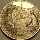 Solid Bronze Proof Franklin Mint Medallion~Home For Christmas~Incredible~Free Sh