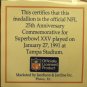 Super Bowl 25 Tampa Official Gem Unc Medallion~Giants Over Bills~COA~Free Ship