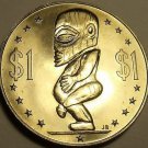 Rare Proof Cook Islands 1975 Dollar~God Of Creation & Fertility~Free Shipping
