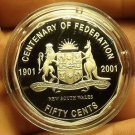 Cameo Proof Australia 2001 50 Cents~Centenary Of Federation~New South Wales~Fr/S