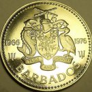 Rare Proof Barbados 1976 25 Cents~10th Anniv Of Independence~12,000 Minted~Fr/S