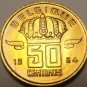 Gem Unc Belgium 1964 50 Centimes~A Helmeted Mine Worker~Excellent~Free Shipping