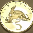 Extremely Rare Proof Jamaica 1981 5 Cents~1,577 Minted~Crocodile~Free Shipping