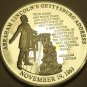 Silver Plated Proof Abraham Lincoln Gettysburg Address 40mm Medallion~Free Ship