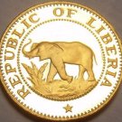 Rare Cameo Proof Liberia 1973 Cent~Elephant Coin~11,000 Minted