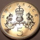 Great Britain 5 Pence 1972 Proof~Crowned Thistle~150k Minted