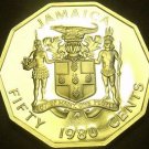 Rare Proof Jamaica 1980 50 Cents~Only 2,688 Minted~Marcus Garvey~Free Shipping Rare Proof Jamaica 1980 50 Cents~Only 2,688 Minted~Marcus Garvey~Free Shipping