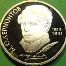 Cameo Proof Russia 1989 Rouble~175th Anniversary - Birth of M.Y. Lermontov