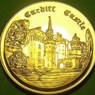 24k Gold-Plated Proof Cardiff Castle Medallion~37.8mm 20g