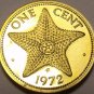 Proof Bahamas 1972 Cent~Starfish~35,000 Minted~Free Shipping