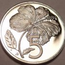 Proof Cook Islands 1976 5 Cents~Only 18,000 Minted~Hibiscus~Free Shipping