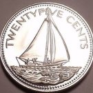 Rare Proof Bahamas 1976 25 Cents~16,000 Minted~Bahamian Sloop~Free Shipping