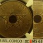 Belgian Congo 1888 10 Centimes NGC MS-63 BN~Fantastic~Free Shipping