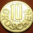 Rare Proof Austria 1968 10 Groschen~Only 16,000 Minted~Imperial Eagle~Free Ship