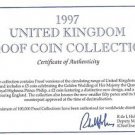 1997 Great Britain 10 Coin 1 Piece C.O.A. And Document Set~No Coins~Free Ship