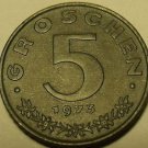 Austria 1973 5 Groschen Proof~Austrian Shield On Breast~Zinc~149,000 Minted~F/S