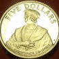 Rare Silver Proof Bahamas 1985 $5.00~Christopher Columbus~7,500 Minted~Free Ship