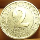 Proof Austria 1972 2 Groschen~Only 81,000 Minted~Imperial Eagle~Free Shipping