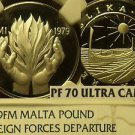 Malta 1979-FM Silver Pound~NGC Certified Perfect PF-70 Ultra Cameo~Highest~Rare