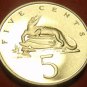 Extremely Rare Proof Jamaica 1993 5 Cents~American Crocodile~500 Minted~Free Shi