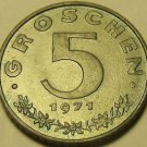 Austria 1971 5 Groschen Proof~Austrian Shield On Breast~Zinc~84,000 Minted~Fr/Sh