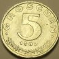 Austria 1987 5 Groschen Proof~Austrian Shield On Breast~Zinc~42,000 Minted~Fr/Sh