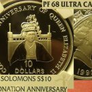 Solomons 1992 $10 Coronation Anniversary NGC PF-68 UC~Population-1~Free Ship