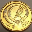 Ireland 1975 Half Penny Gem Unc~Neck Twisted Bird~Free Shipping