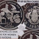 Seychelles 1985 50 Rupees~NGC PR-69 UC~U.N. Decade For Women~Rare 500 Minted~F/S