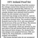 1971 Ireland 6 Coin Single Page C.O.A. And Document Set~Free Shipping