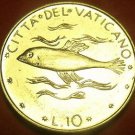 Rare Gem Unc Vatican 1970 10 Lire~Fish~Only 100,000 Minted~Free Shipping