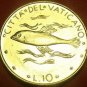 Rare Gem Unc Vatican 1970 10 Lire~Fish~Only 100,000 Minted~Free Shipping