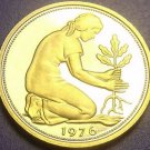 Germany 1976-J 50 Pfennig Proof~43,000 Minted~Woman Planting Oak Seedling~Fr/Shi