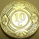 Netherland Antillies 1997 10 Cents Gem Unc~Almond Blossom~Geometric Design~Fr/Sh