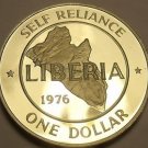 Proof Liberia 1976 Dollar Proof~Rare Only 2,131 Minted~Self Reliance~Free Ship
